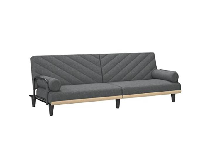 vidaXL Schlafsofa mit Armlehnen Dunkelgrau Stoff