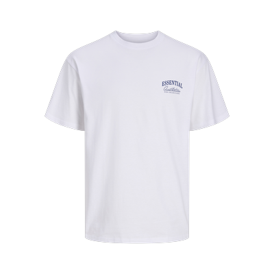 Rundhalsshirt JACK & JONES "JJEORGANIC RELAXED STUDIO TEE SS O-NECK", Herren, Gr. XL, hellweiß, Jersey, Obermaterial: 100% Baumwolle, bedruckt, relaxed fit normal, Rundhals, Shirts Rundhalsshirt, Baumwolle, relaxed fit