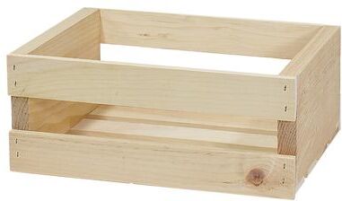 3 Stories Trading Company "12"" Small Unfinished Pine Pallet Style Half Crate, Fully Assembled"