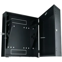 Dsit 8 HE Netzwerkschrank flach (8 HE), Serverschrank, Schwarz