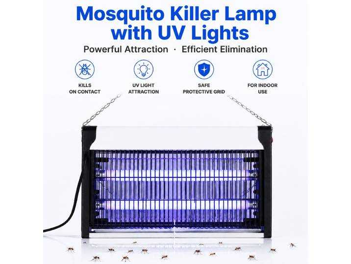 Lampe anti-moustiques électrique avec lumière UV, piège à insectes, mouches et mites pour la maison, le patio et le garage, 20W 30W 40W, répulsif anti-mouches