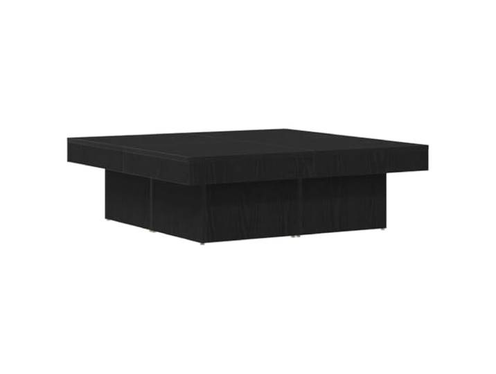 Favemtsl Couchtisch Schwarz Eichen-Optik 90x90x28 cm Holzwerkstoff Flacher Salontisch für das Wohnzimmer, 75 kg Belastbarkeit, pflegeleichte Oberfläche im modernen Look.