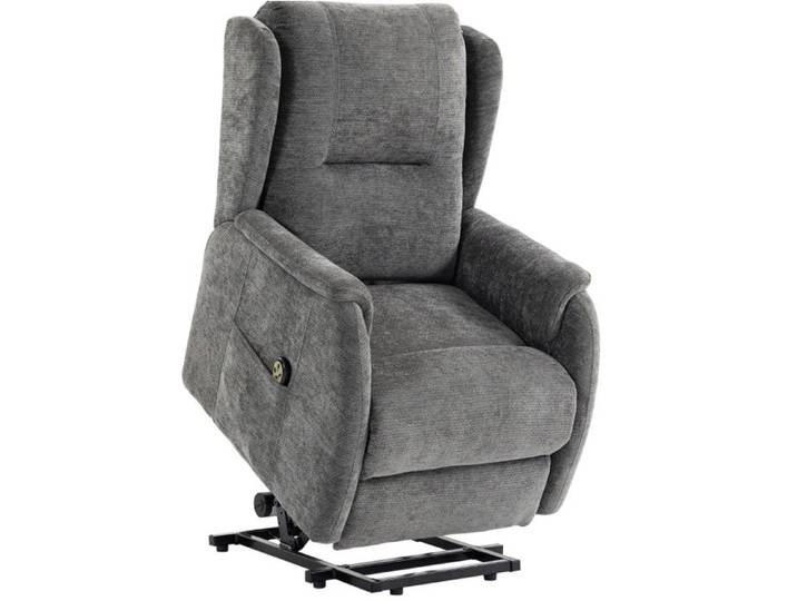 Fauteuil releveur électrique aide au lever double moteur dossier haut chenille gris foncé télécommande Grjofek