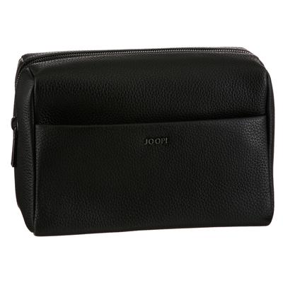 Kosmetiktasche JOOP "cardona eris washbag lhz", Herren, Gr. B/H/T: 25cm x 17cm x 13cm, schwarz, Leder, Taschen Kosmetiktasche, mit Reißverschluss-Innenfach