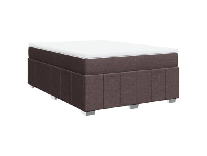PUGYNBK Boxspringbett, Dunkelbraun, 140 x 200 cm, mit Matratze Gefederte Federn, Polyestergewebe, Lattenrost, stabile Beine
