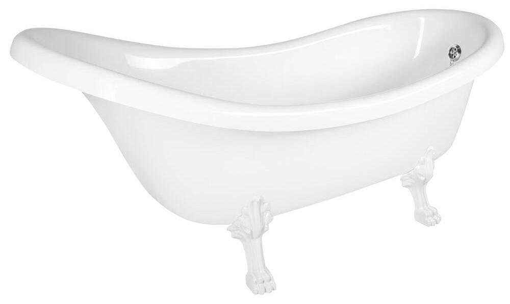 RETRO freistehende Badewanne 174,5x82x80,5cm, weiß, Füße weiß
