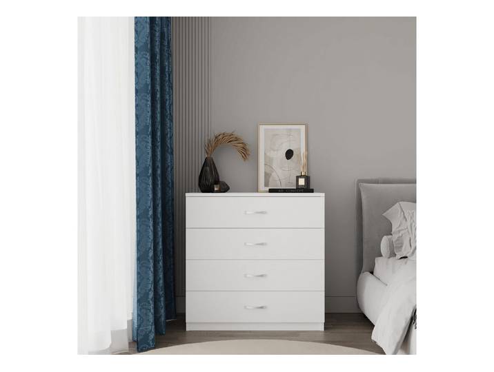BDR Smart Home Art Kommode Agora Kommode mit 4 Schubladen Weiß Stilvoll & Funktional