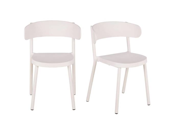 2er Set Stühle aus recyceltem Polypropylen, beige