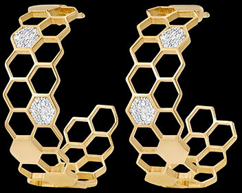 Edenly Creolen EnthÃ¼llung - Gelbgold, 18 Karat, mit Diamanten