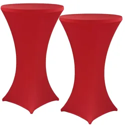 NYVI Stehtischhusse NYVIGala - Elastische Stretchhusse für Stehtische & Bistrotische Farbe:Rot;Größe:Ø 80-85 cm - 2er Set