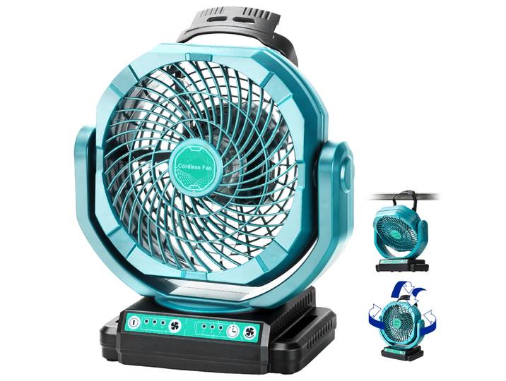 Ventilateur oscillant sans fil pour batterie Bosch 18V, ventilateur industriel de chantier à 3 vitesses (batterie non incluse)