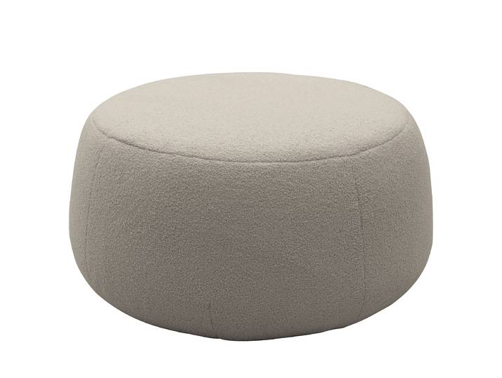 Pouf en tissu 75 x 42 x 75cm Gris Tissu Bouclé Nola: Gris clair
