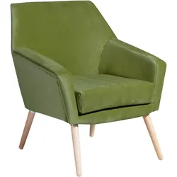 SESSEL Kachka Bezug Samtvelour Buche natur / olive