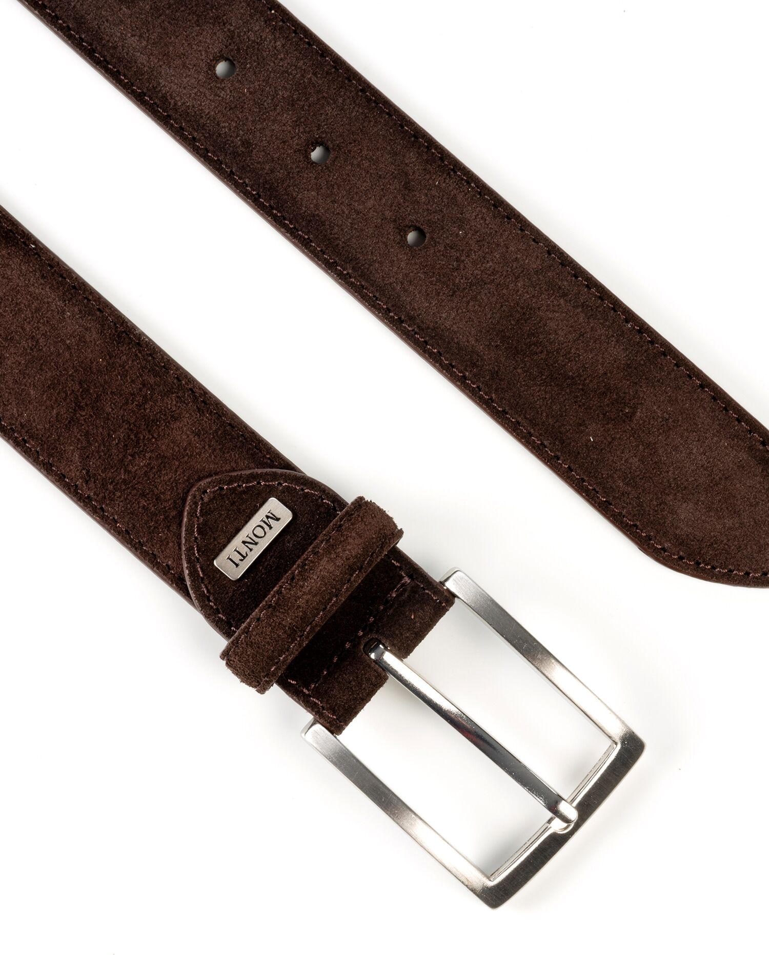 Ledergürtel MONTI, Herren, Gr. 125, braun (braub), Rindsleder, Gürtel Ledergürtel, 3,5 cm breit, Business-Casual, Veloursleder, kürzbar braub 125