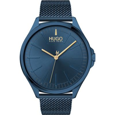 HUGO "SMASH" Armbanduhr, Herrenuhr, Mineralglas, Edelstahlarmband