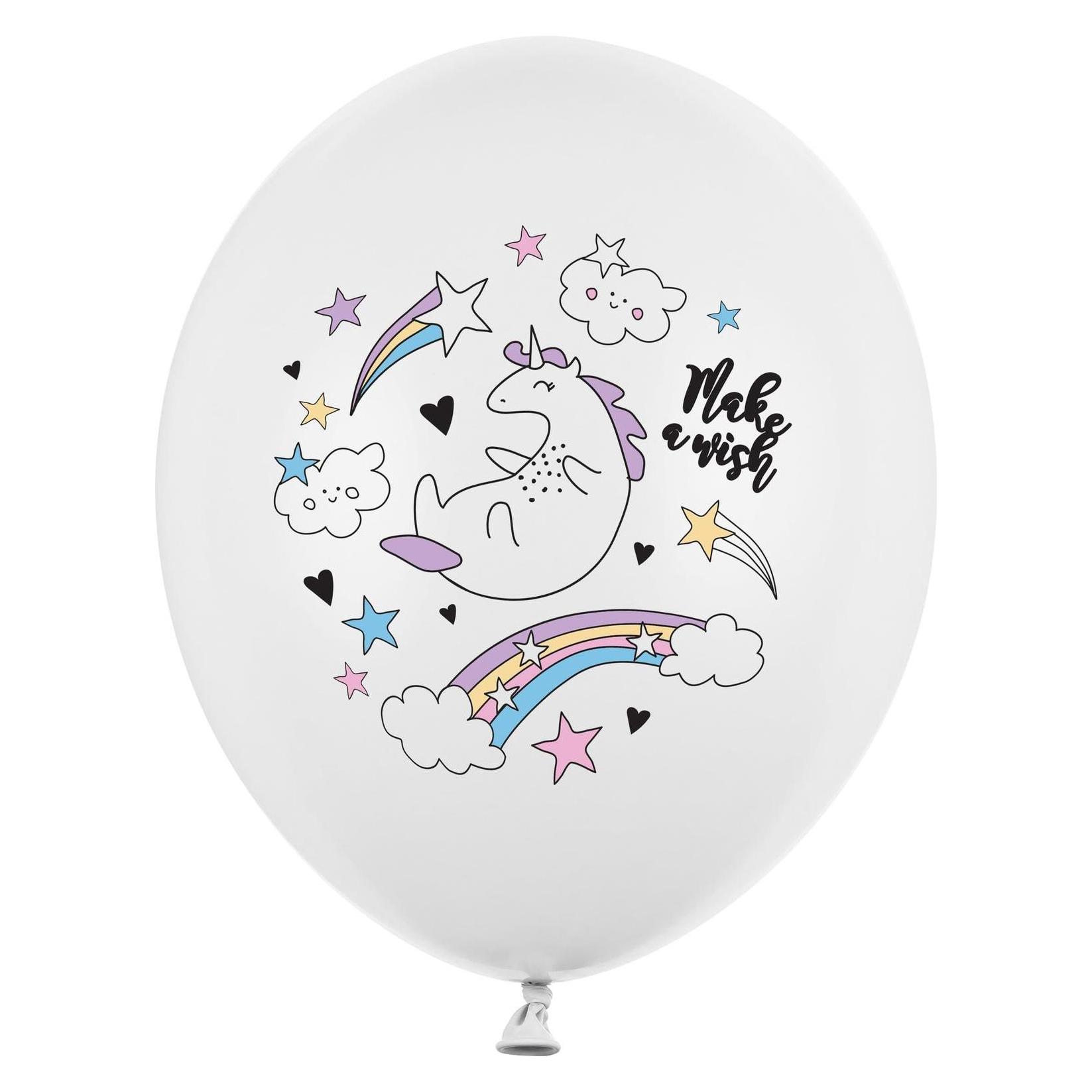 Partydeco Luftballon Unicorn Pastellweiss Ø 30 cm, 6 Stück (6x) (SB14P-205-008-6)