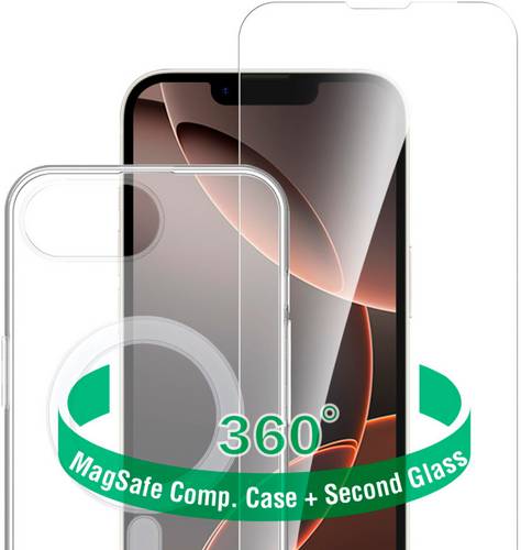 4Smarts 360° Premium Protection Set Hülle + Schutzglas Set Apple iPhone 16e, iPhone 17e Transparent Induktives Laden 541358