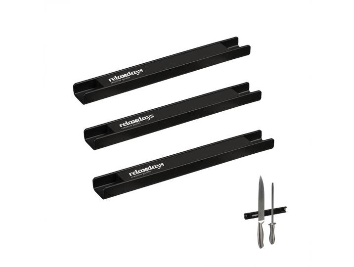 Magnetleiste Stahl 3er-Set Schwarz
