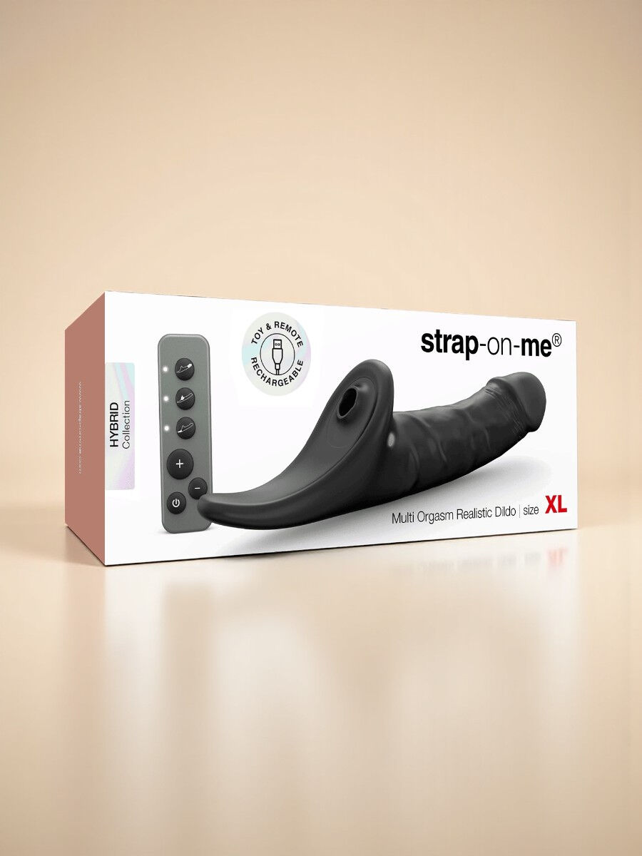 Strap-On-Me Multi orgasm dildo réaliste télécommandé XL Noir