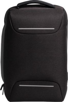 Exacompta Exactive® Laptop-Schalenrucksack, 16 l, RPET, für Laptops bis 16″, USB-Anschluss, diebstahlsicher, wasserdicht, reflektierend, schwarz