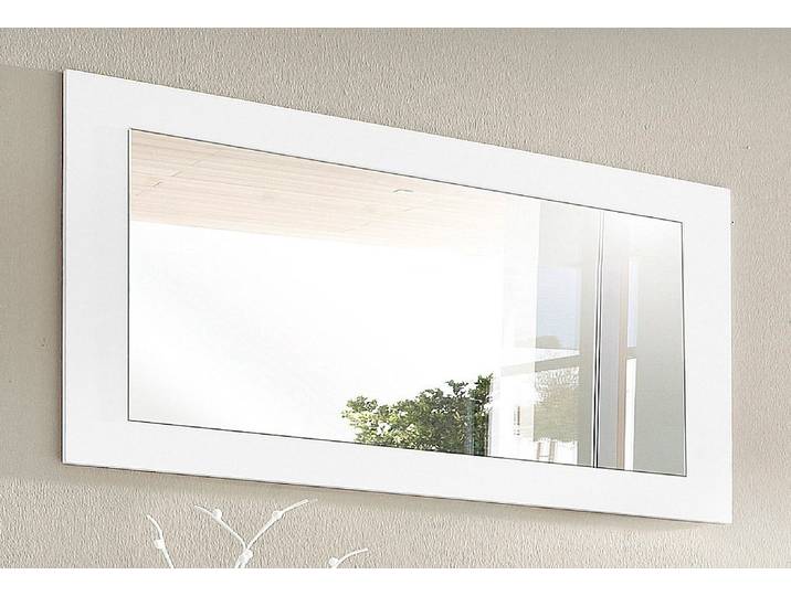 Spiegel BORCHARDT MÖBEL Rena 89x45cm , weiss (weiß), B:89cm H:45cm T:2cm, Glas, Spiegel, Spiegel, moderner Spiegel mit Rahmen, hochkant oder quer montierbar