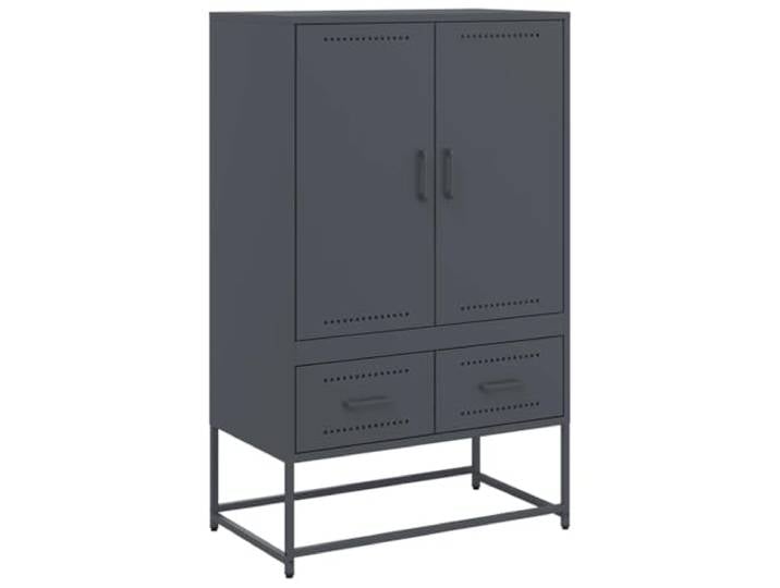 KGHFDVB Highboard Anthrazit 68x39x111,5 cm Stahl Kaltgewalzter Stahl, Robust, Pflegeleicht, Viel Stauraum, Mit Wandhalterung Sichern