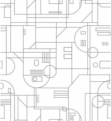 White & Grey Star Wars R2D2 Geometric Peel and Stick Wallpaper by RoomMates