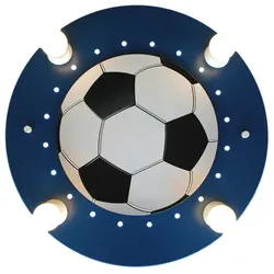 Elobra Deckenleuchte FUSSBALL, Kinderzimmerleuchte, 4x E14, 20 LEDs, dunkelblau / weiß ELO-127766