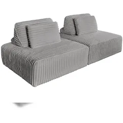 KAWOLA Modulsofa WIOLO SOFT 2 Module 2 Rückenkissen Weicher Breitcord grau