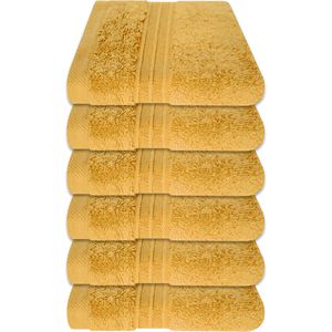 Dyckhoff Waschlappen Siena Set, goldgelb, 30 x 30 cm, Seiftuch, aus 100% Baumwolle, 500 g/m², 6 Stück