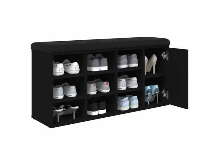 Magnifique Noir MEUBLE SIEGE - Banc à chaussures noir 102x32x50 cm - Bois d'ingénierie - Banc coffre - Pour maison &&57557