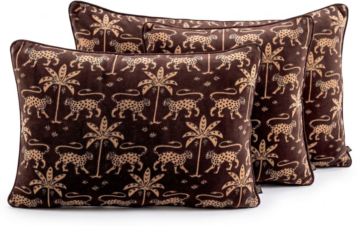 HAOMY Housse de coussin en velours imprimé ganache 45 x 45 cm - Beria