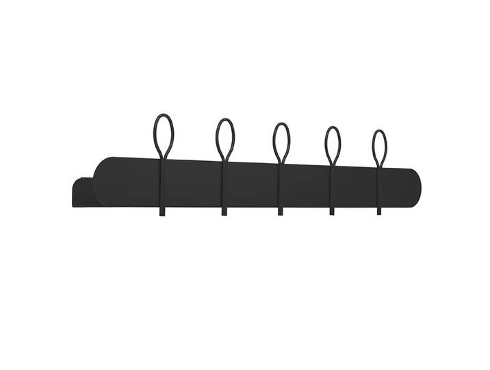MEME DESIGN étagère murale avec 5 portemanteaux BALLOON 90 cm (Noir - Métal)