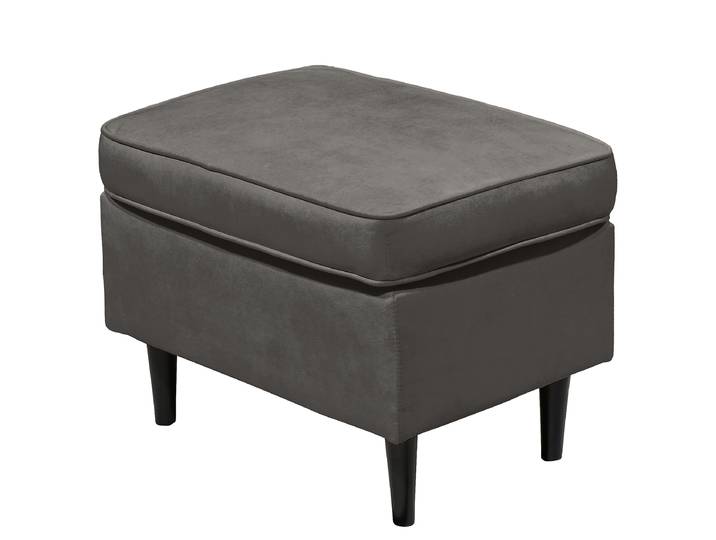 Pouf 63 x 43 x 42cm Noir Microfibre Salvo: Anthracite