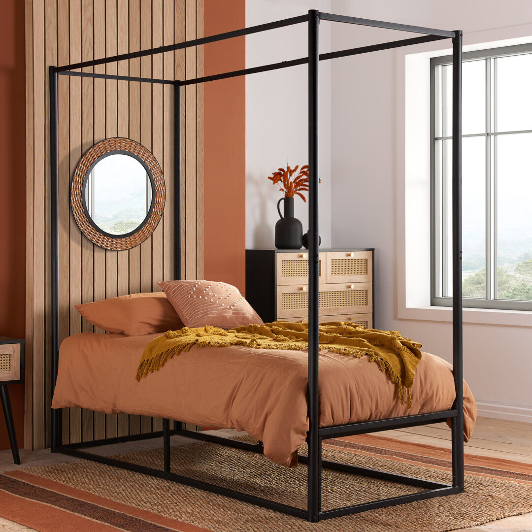 Latitude Run Danilo Canopy Bed Black Single (3')