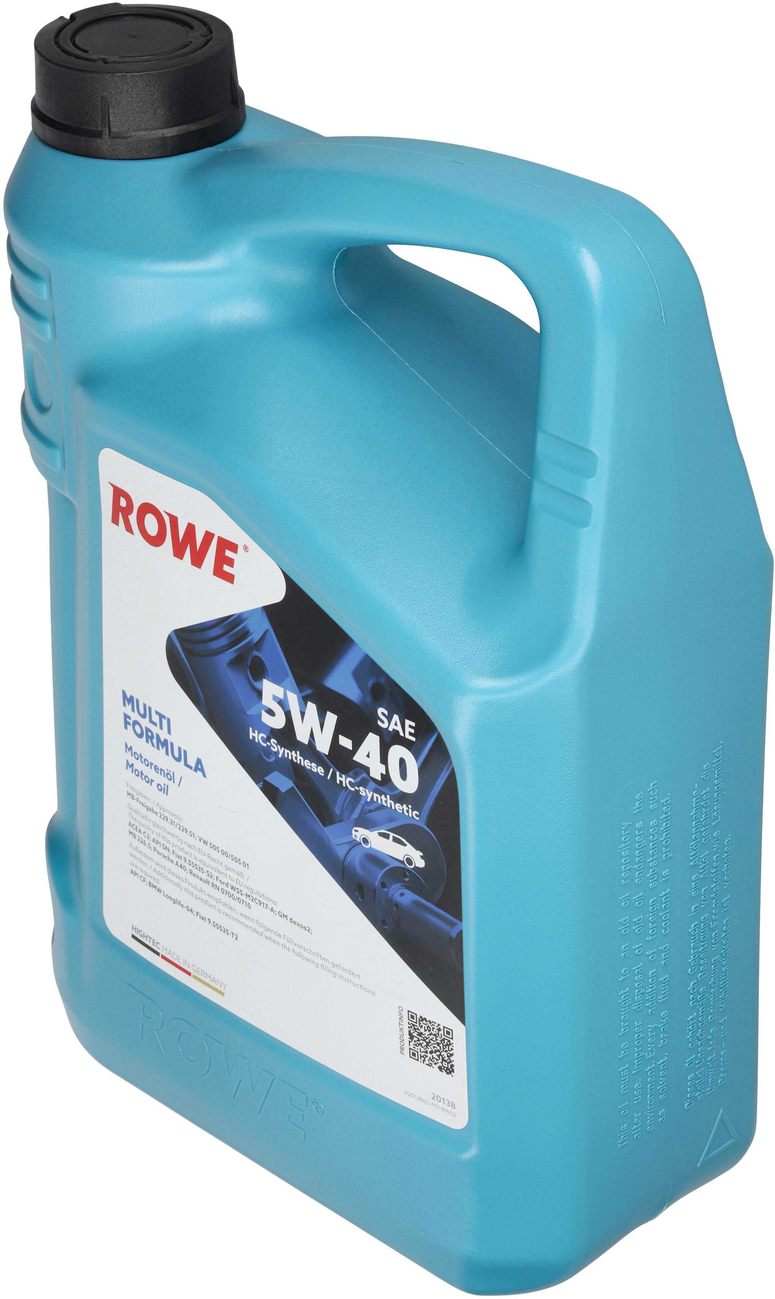Rowe Motoröl Hightec Multi Formula Sae 5w-40 [5 L] 20138-0050-99 5l