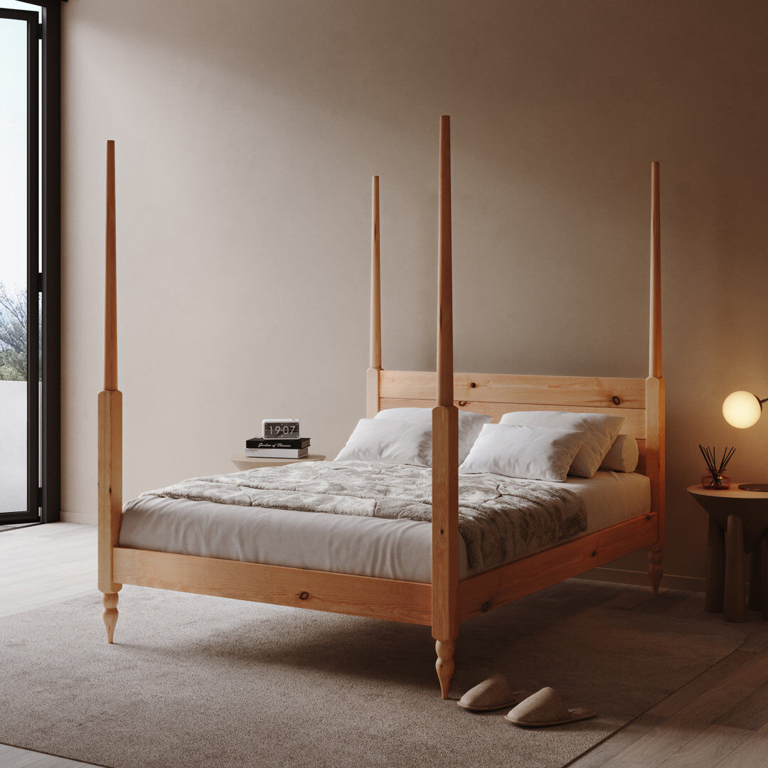 Three Posts Thorndale Solid Wood Bed Light Wood Single (3')