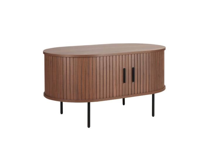 Livetastic Couchtisch, Walnuss, oval, Rundrohr, 60x55x100 cm, Wohnzimmer, Wohnzimmertische, Couchtische