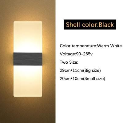 Useful Little Things Contemporary Dual Voltage Minimalist LED Wall Sconce For Bedroom, Living Room, Balcony, And Corridor black warm White 7.87 X 3.94 In