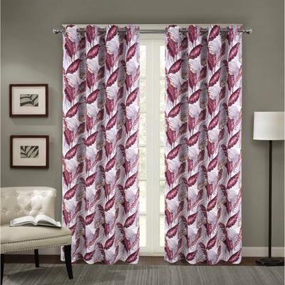 RT Designer Collection "Brazil Tropical Floral Privacy Window Curtain Panel 90"""