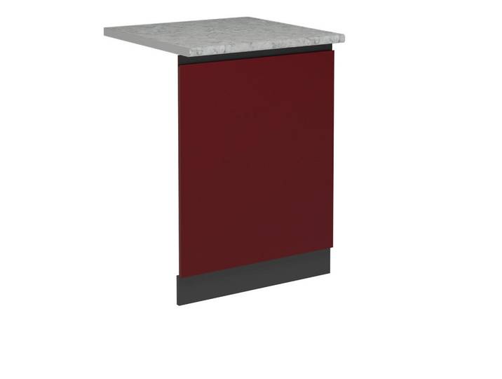 Vicco Geschirrspülblende R-Line Rot 60 cm J-Shape, AP Marmor, Rot, Anthrazit, Holzwerkstoff, Rechteckig, 60x81.8x60 cm, Küchen, Küchenmöbel, Küchenschränke, Küchenunterschrank