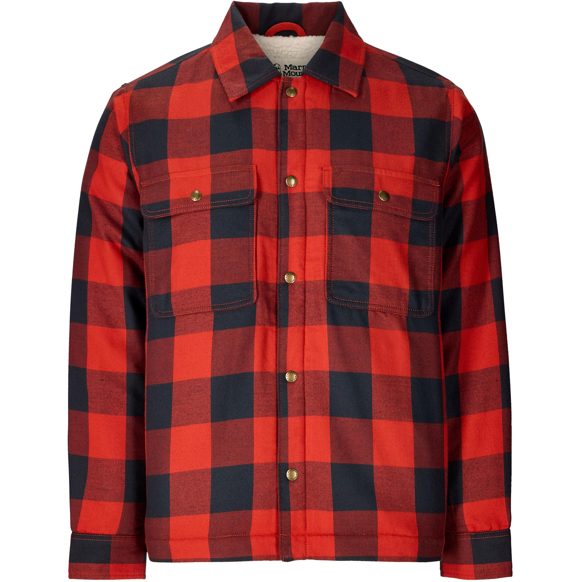 Marmot Ridgefield Sherpa Flannel Herren Freizeitjacke, Parkas rot Größe L Lifestyle Atmungsaktiv