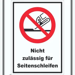 HB-Druck Nicht zulässig für Seitenschleifen Aufkleber A9 (37x52mm)