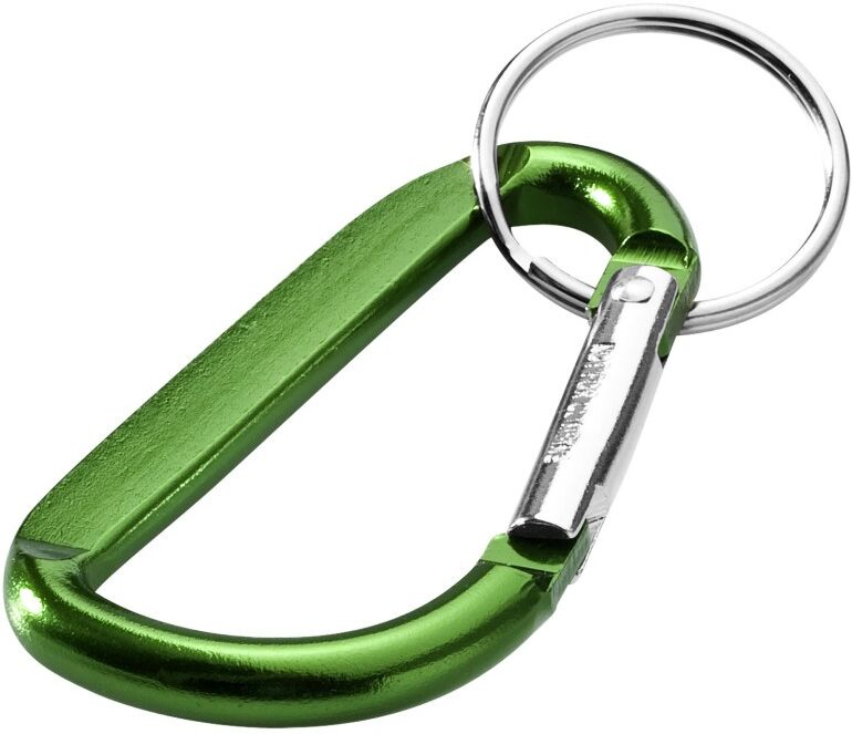 Porte-clés mousqueton publicitaire en aluminium léger Timor vert