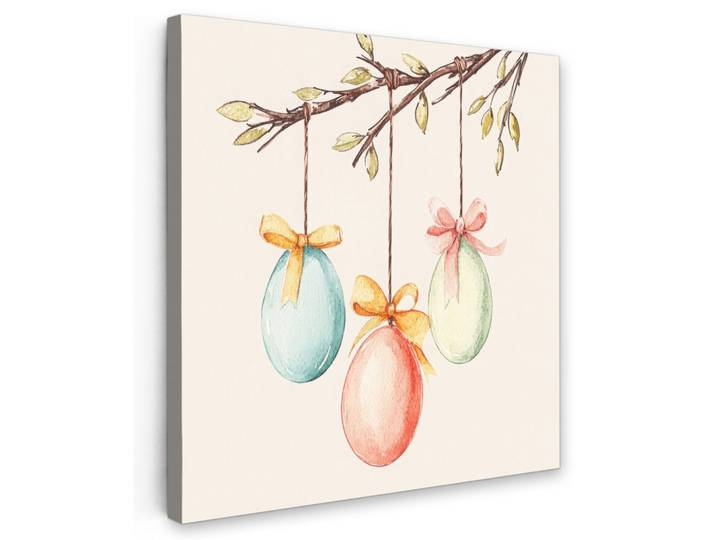 LEINWANDBILD Osterkuchen - Schleife - Eier Wandbild Wohnzimmer 50x50 cm