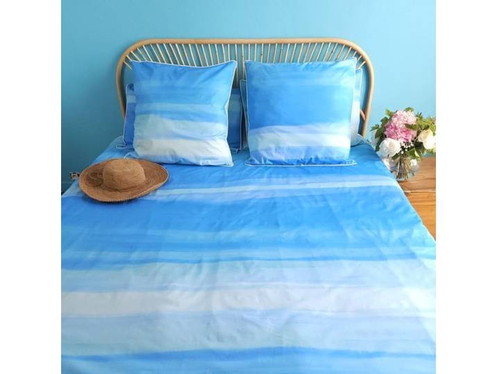 Housse de couette aquarelle bleue dimension - 280x260