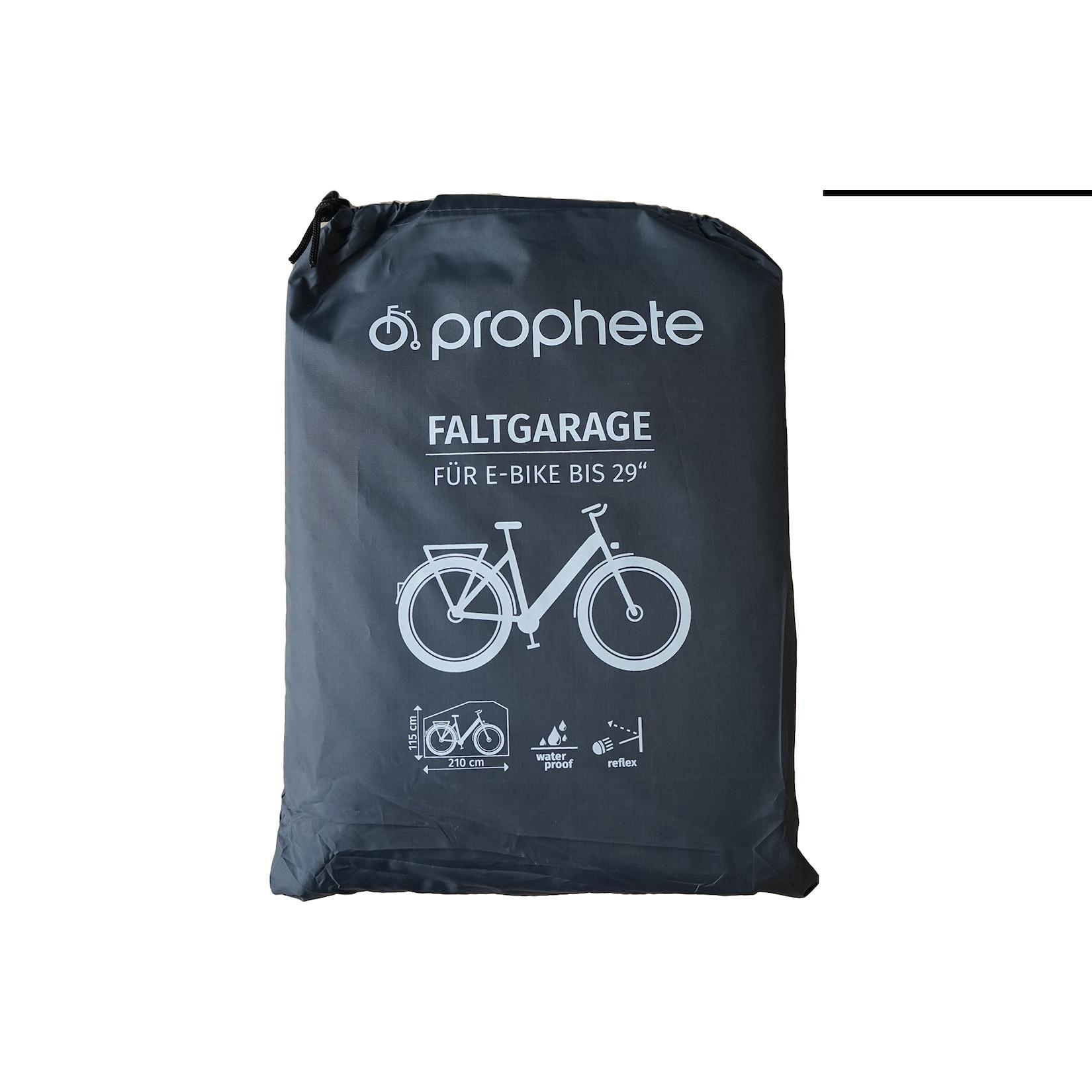 E-Bike Faltgarage, bis 29" E-Bikes, wasser- und winddichtes Material, mit Steckverschluss und Gummizug, zwei Öffnungen zur Schlossbefestigung, Größe: 210 x 115 x 110, Farbe: schwarz
