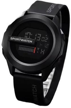 Inspire Curations Men Waterproof LED Digital Sports Watch With Alarm & Fitness Functions black