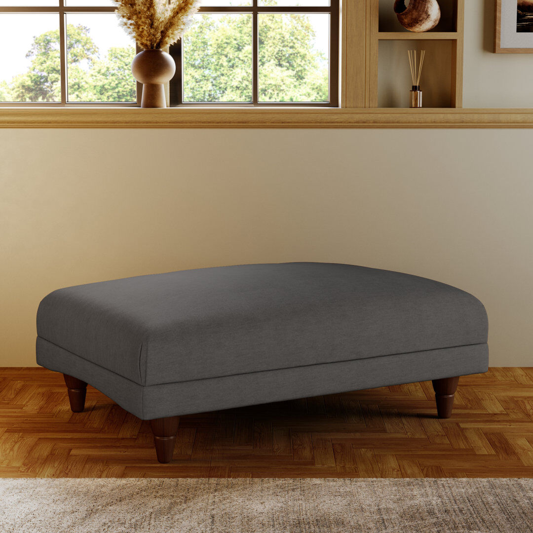 ClassicLiving Adaku Banquette Footstool Charcoal/Burnished Beech 37.5cm H X 101cm W X 70cm D