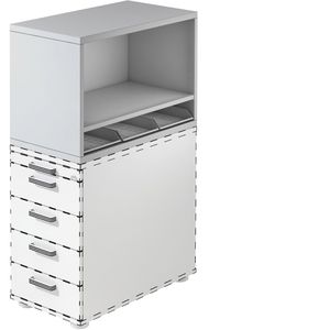 Hammerbacher Aufsatzschrank SCA1, lichtgrau, offen für Standcontainer, 80 x 53 x 42,8cm